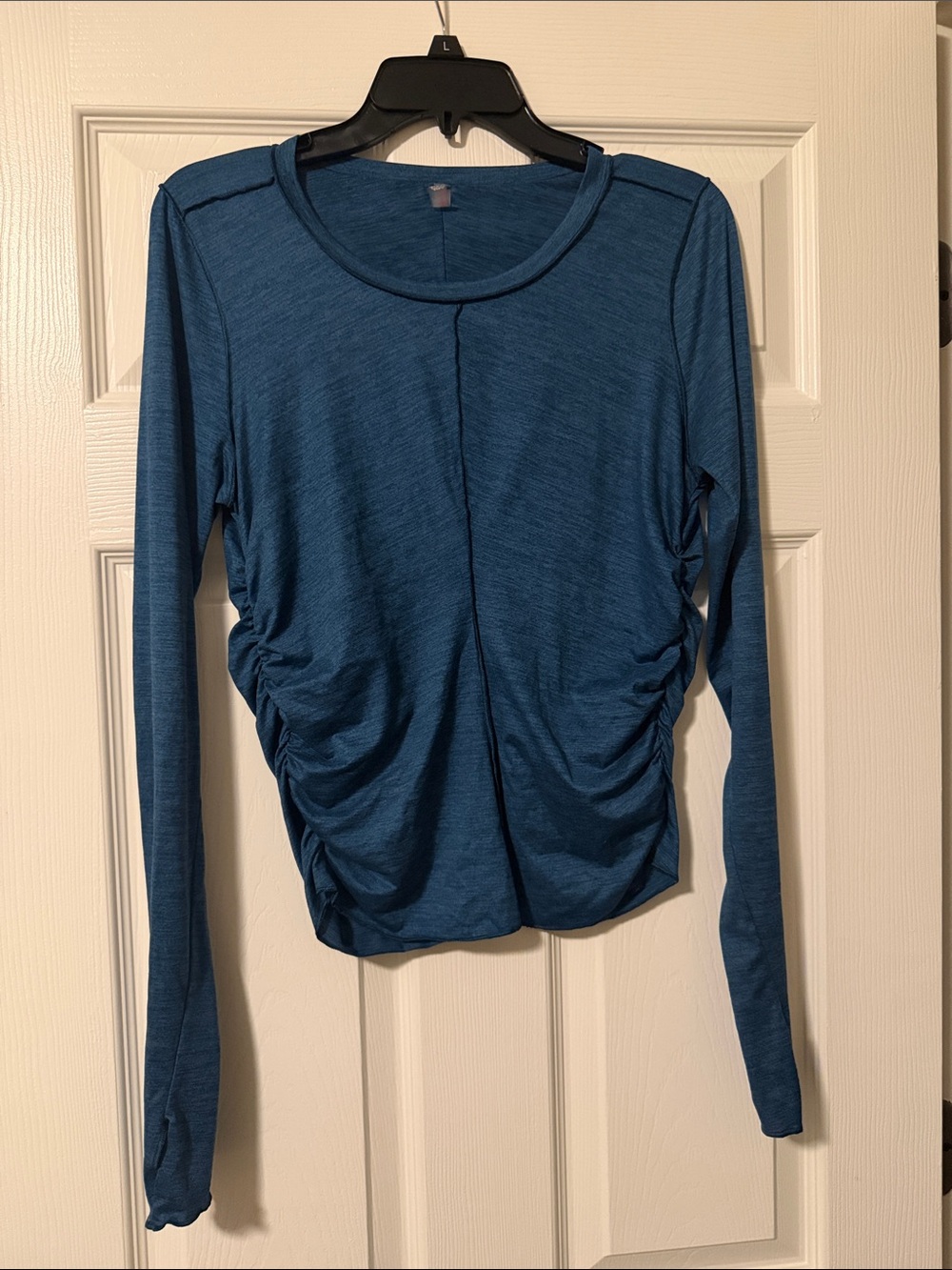 FP Movement by Free People Teal Long Sleeve Ruched Side Top